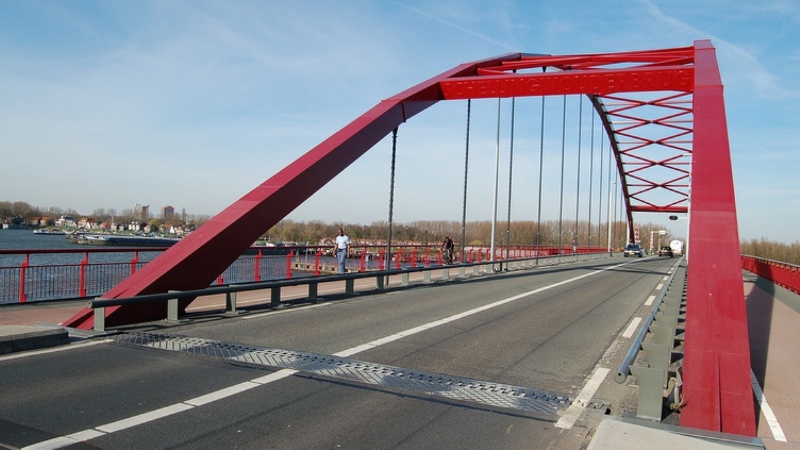 Panaroma van de Schellingwouderbrug in Amsterdam